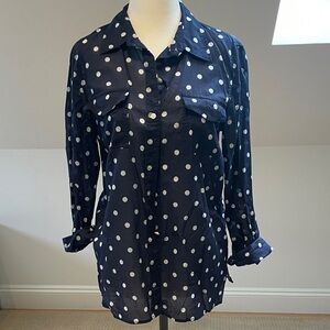 Polka dot button down